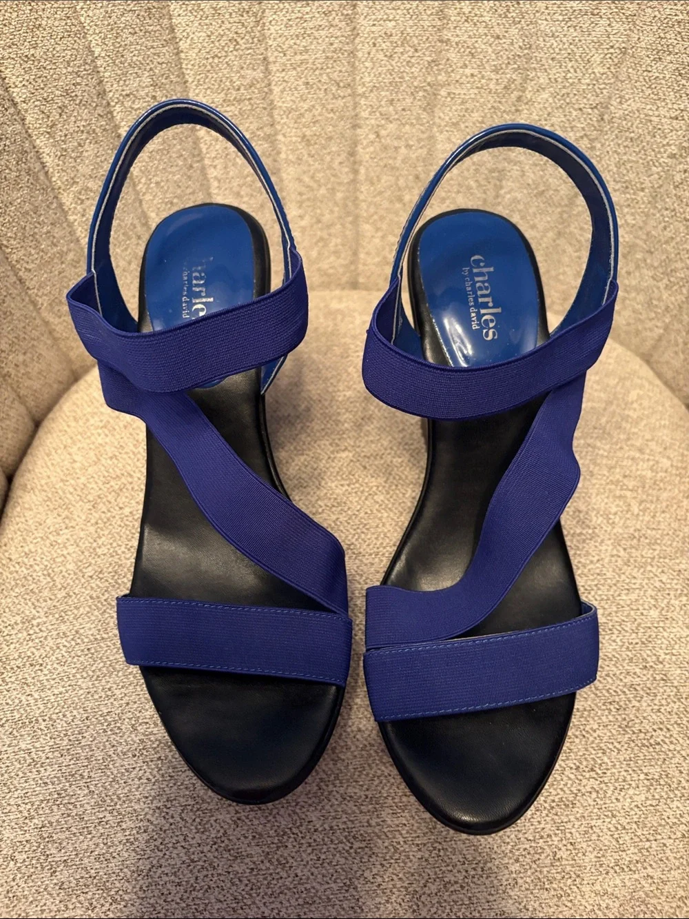 Charles by Charles David Royal Blue Elastic Strap Sandals